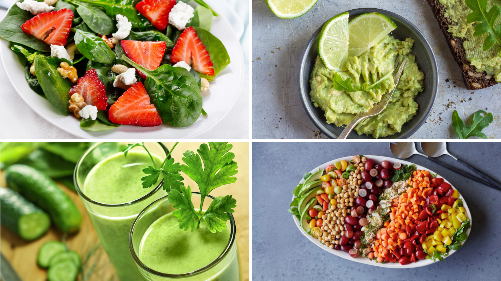 Bowl of strawberries and spinach