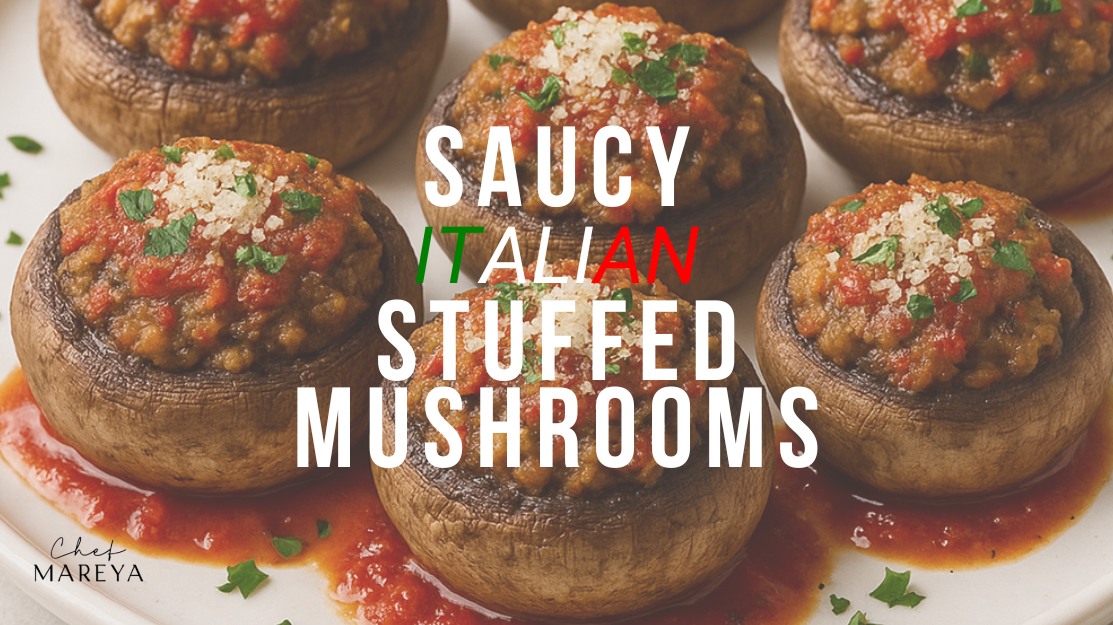Saucy Italian Stuffed Mushrooms