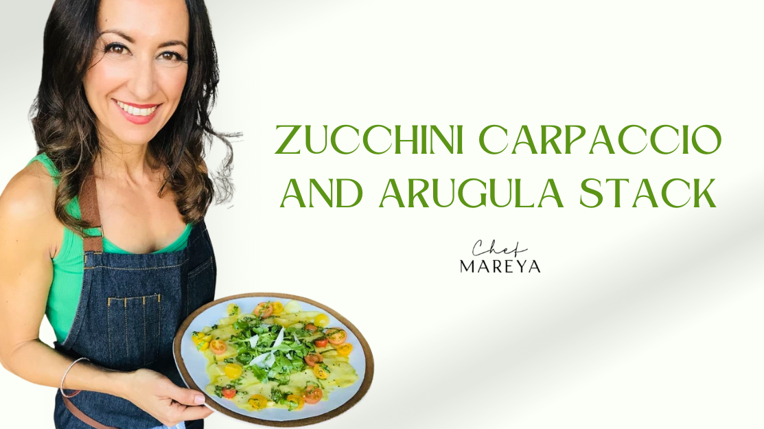 Zucchini Carpaccio and Arugula Stack